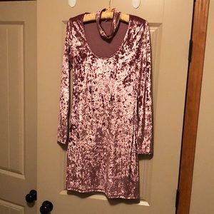 Pink Velvet Dress with choker